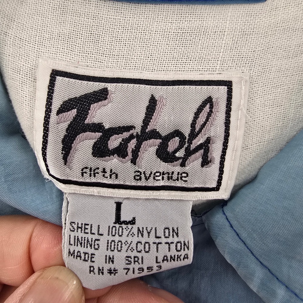 Vintage Farah Fifth Avenue Blue Coaches Jacket Nylon Windbreaker Large RN 71953 - Picture 6 of 8